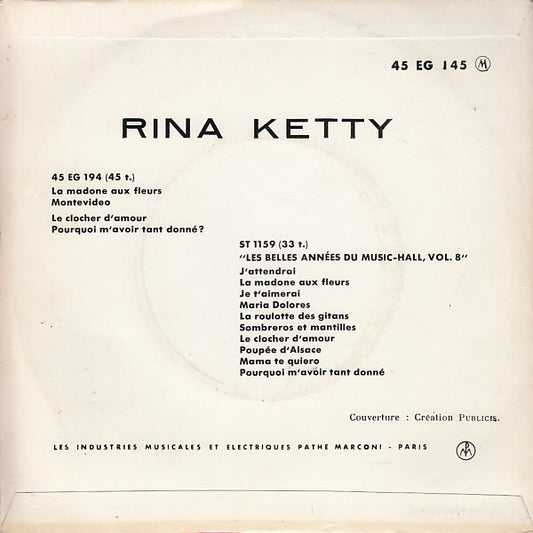 Rina Ketty : Chante Encore Dans La Nuit (Valse) (7", EP)