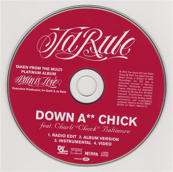 Ja Rule Feat. Charli Baltimore : Down A** Chick (CD, Maxi, Enh)