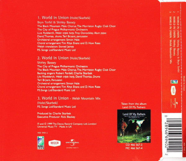 Shirley Bassey, Bryn Terfel & The Black Mountain Male Chorus : World In Union (CD, Single)
