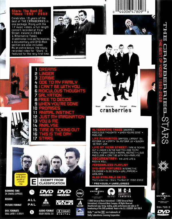 The Cranberries : Stars: The Best Of Videos 1992-2002 (DVD-V, Copy Prot., Enh, PAL)
