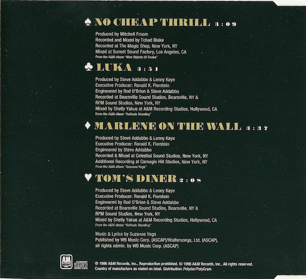 Suzanne Vega : No Cheap Thrill (CD, Single, Comp, J-c)