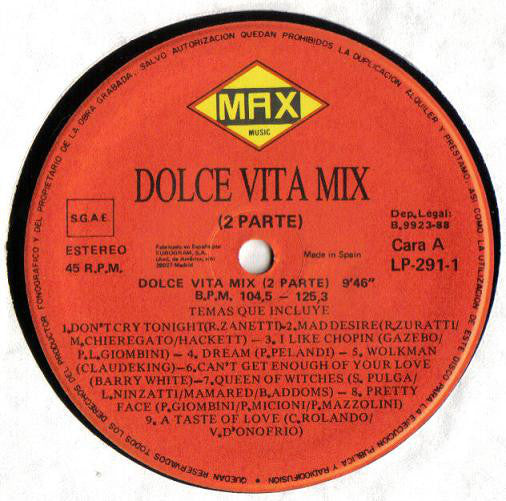 Various : Dolce Vita Mix (2ª Parte) (12", S/Sided, Mixed + LP, Comp)
