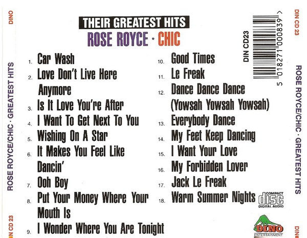 Chic & Rose Royce : Greatest Hits (CD, Comp)