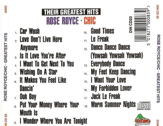 Chic & Rose Royce : Greatest Hits (CD, Comp)