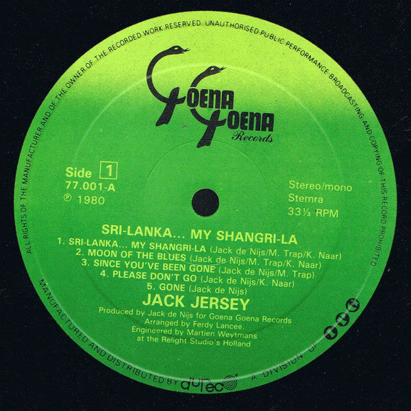 Jack Jersey : Sri Lanka... My Shangri-La (LP, Album)