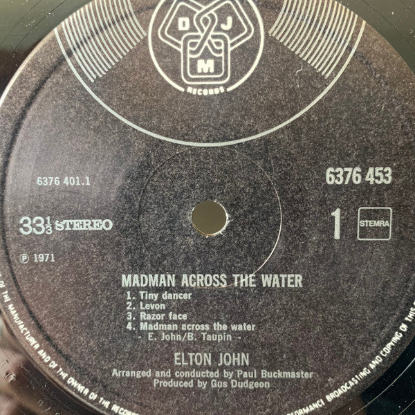 Elton John : Madman Across The Water (LP, Album, Glo)