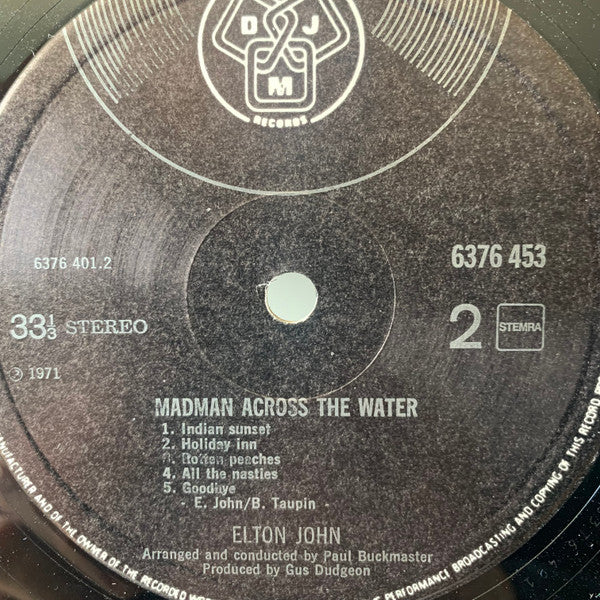 Elton John : Madman Across The Water (LP, Album, Glo)