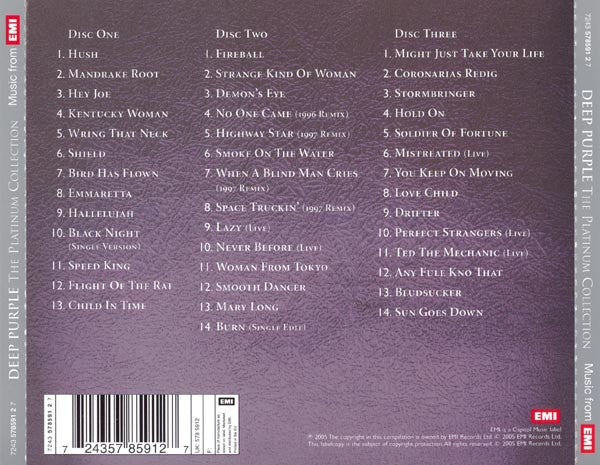 Deep Purple : The Platinum Collection (3xCD, Comp)
