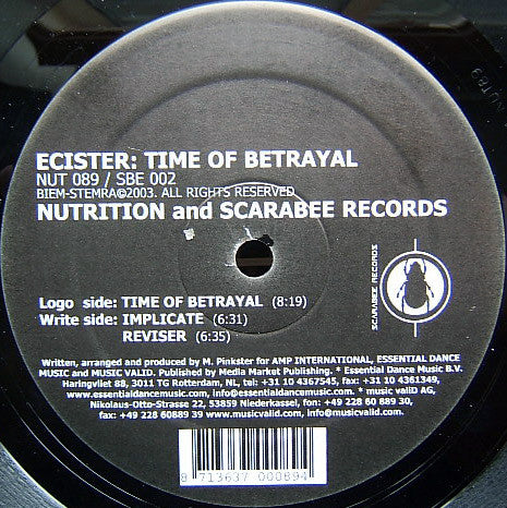 Ecister : Time Of Betrayal (12")