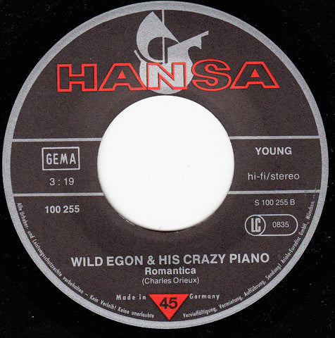 Wild Egon & His Crazy Piano : Greenhorn (7", Single)