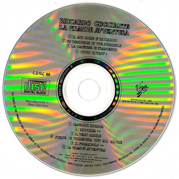 Riccardo Cocciante : La Grande Avventura (CD, Album)