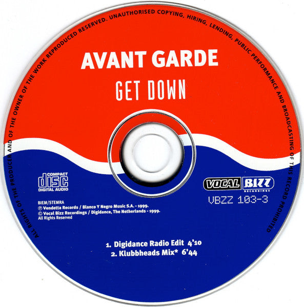 Avant Garde : Get Down (CD, Single)