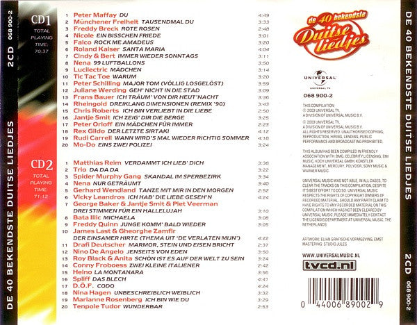 Various : De 40 Bekendste Duitse Liedjes (2xCD, Comp)
