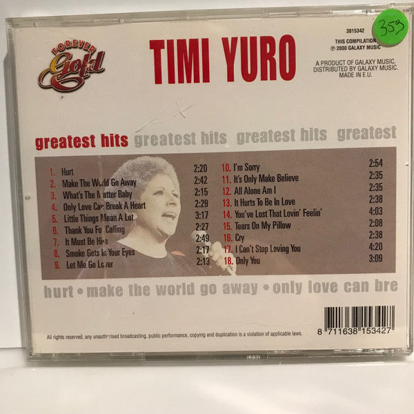 Timi Yuro : Greatest Hits (CD, Comp)