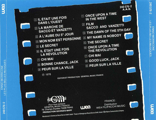 Ennio Morricone : Les Plus Belles Musiques D'Ennio Morricone Vol.1 (CD, Comp)