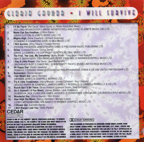 Gloria Gaynor : I Will Survive (CD, Album, Dol)