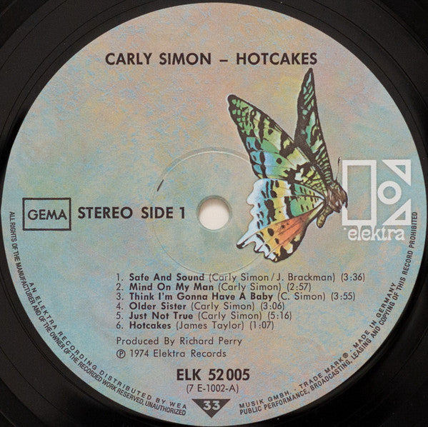 Carly Simon : Hotcakes (LP, Album, Gat)