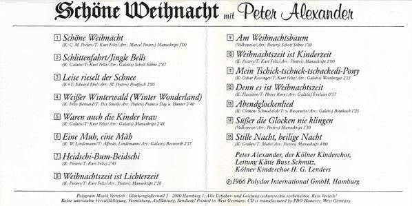 Peter Alexander : Schöne Weihnacht Mit Peter Alexander (CD, Album)