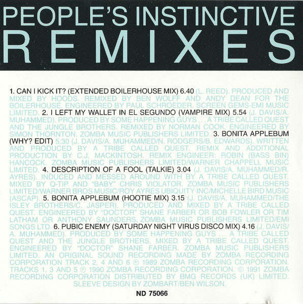 A Tribe Called Quest : People's Instinctive Remixes (CD, Comp)