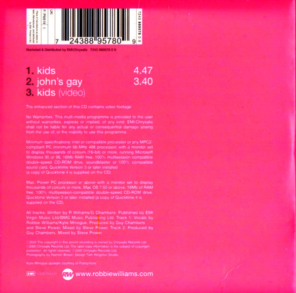 Robbie Williams / Kylie Minogue : Kids (CD, Single, Enh)