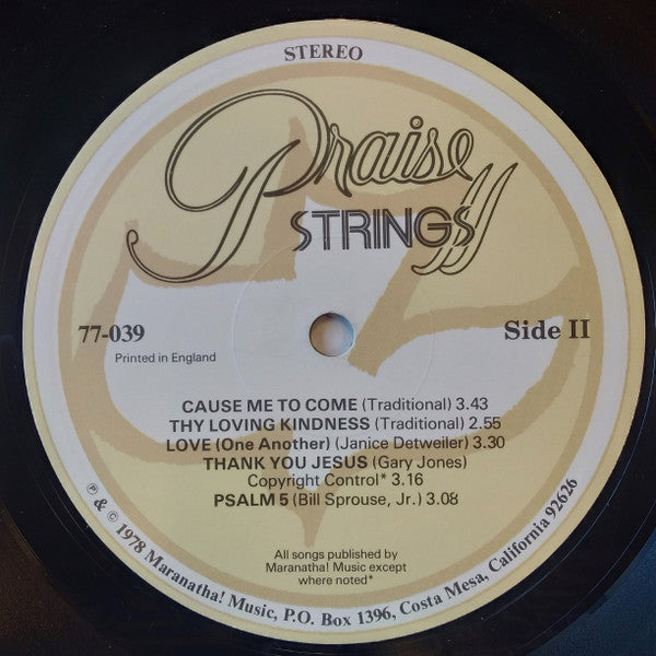 Praise Strings : Praise Strings II (LP)