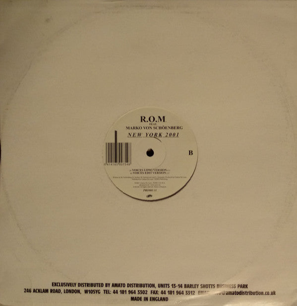 R.O.M. Feat. Marko Von Schöenberg : New York 2001 (12")