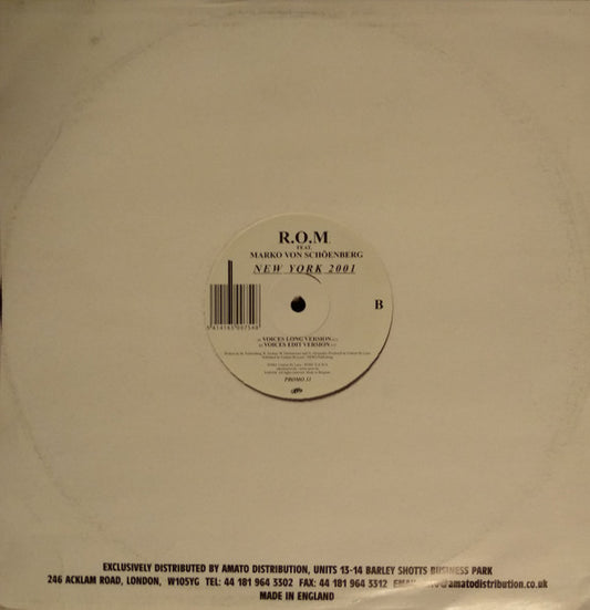 R.O.M. Feat. Marko Von Schöenberg : New York 2001 (12")