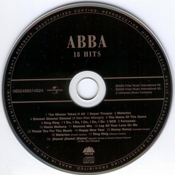 ABBA : 18 Hits (CD, Comp, Sli)