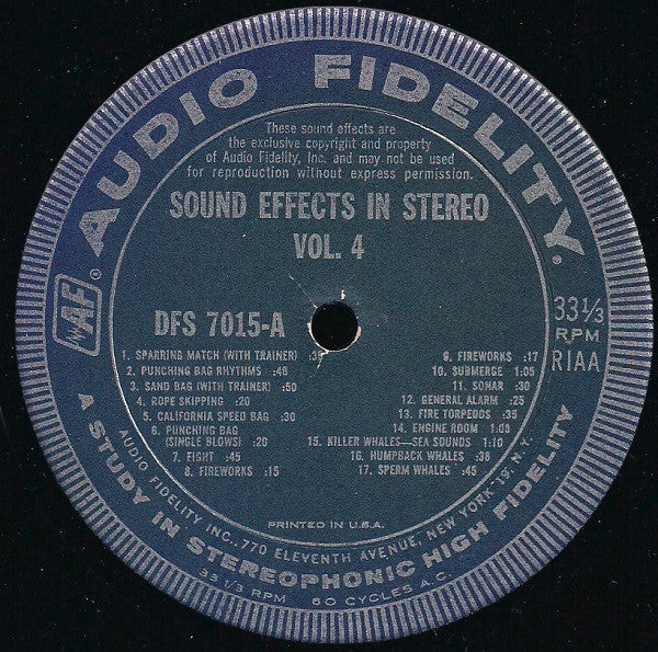 No Artist : Sound Effects, Volume 4 (LP, Album)