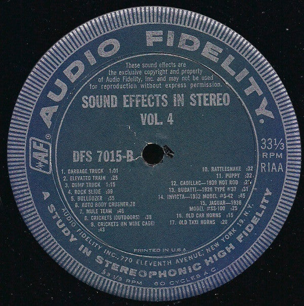 No Artist : Sound Effects, Volume 4 (LP, Album)