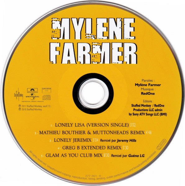 Mylène Farmer : Lonely Lisa (Remixes) (CD, Maxi)