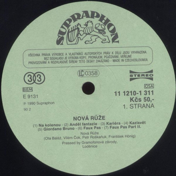 Nová Růže : Nová Růže (LP, Album)