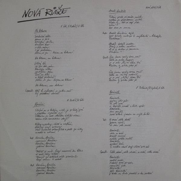Nová Růže : Nová Růže (LP, Album)
