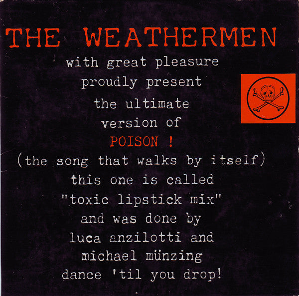 The Weathermen : Poison ! (CD, Mini, Car)