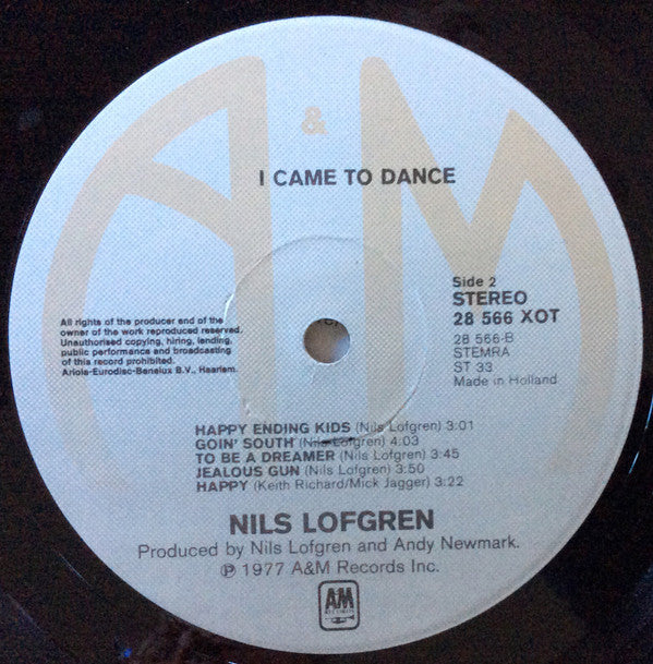 Nils Lofgren : I Came To Dance (LP, Album)