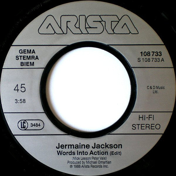 Jermaine Jackson : Words Into Action (7", Single)
