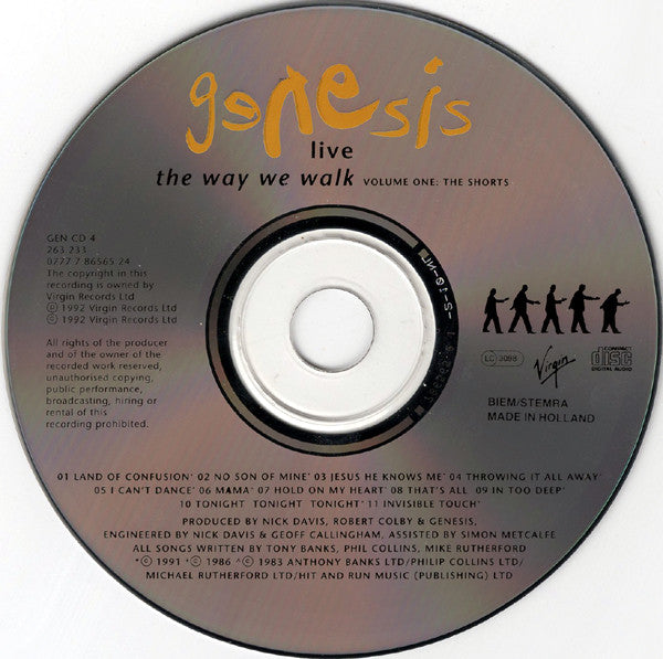 Genesis : Live / The Way We Walk (Volume One: The Shorts) (CD, Album)