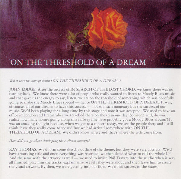 The Moody Blues : On The Threshold Of A Dream (CD, Album, RE, RM)