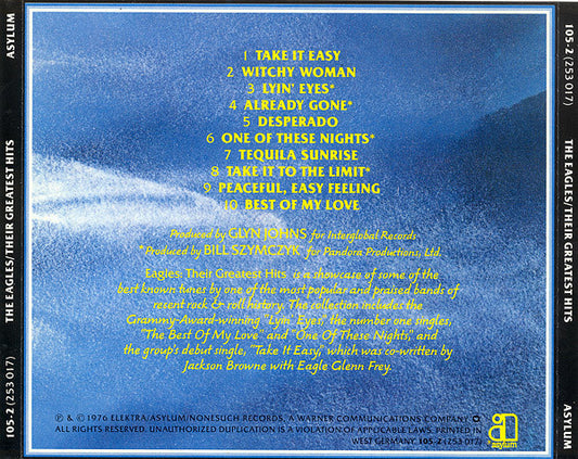 Eagles : Their Greatest Hits 1971-1975 (CD, Album, Comp, RE, Tar)
