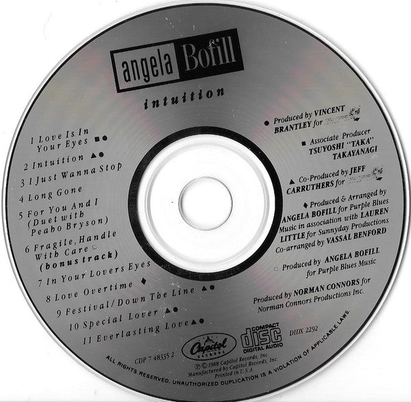 Angela Bofill : Intuition (CD, Album)