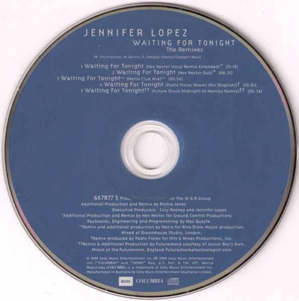 Jennifer Lopez : Waiting For Tonight (The Remixes) (CD, Single, MP)
