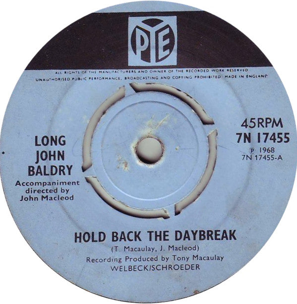 Long John Baldry : Hold Back The Daybreak (7", Single, Pus)