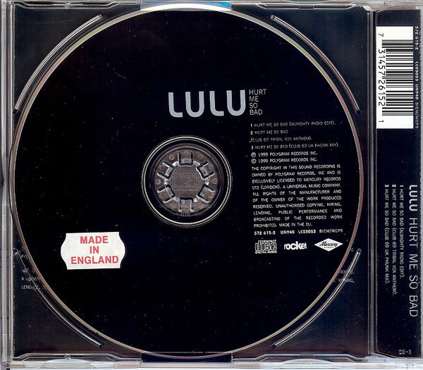 Lulu : Hurt Me So Bad (CD, Single)