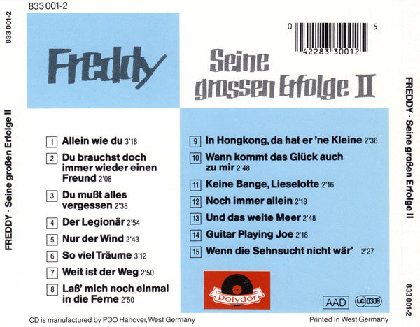 Freddy* : Seine Grossen Erfolge II (CD, Comp)
