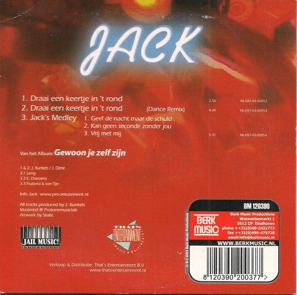 Jack Kunkels : Draai Een Keertje In Het Rond (CD, Single)