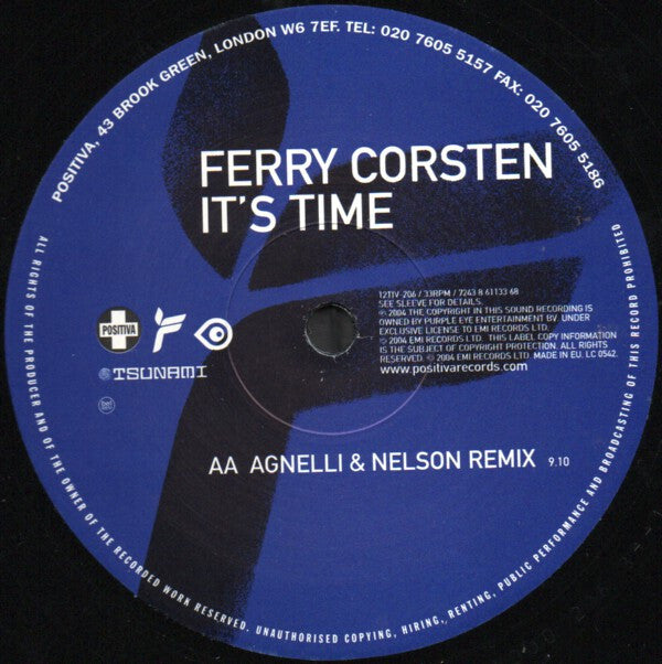 Ferry Corsten : It's Time (12")