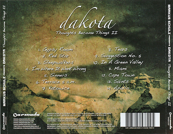 Markus Schulz Presents Dakota : Thoughts Become Things II (CD, Album)