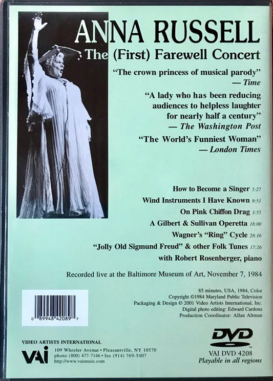 Anna Russell : The (First) Farewell Concert (DVD-V, Mono)
