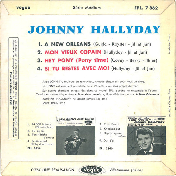 Johnny Hallyday : A New Orleans (7", EP, 3 P)