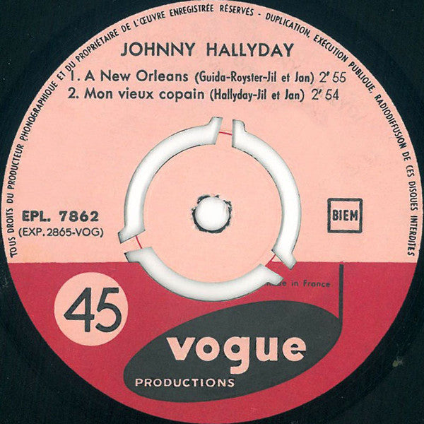 Johnny Hallyday : A New Orleans (7", EP, 3 P)
